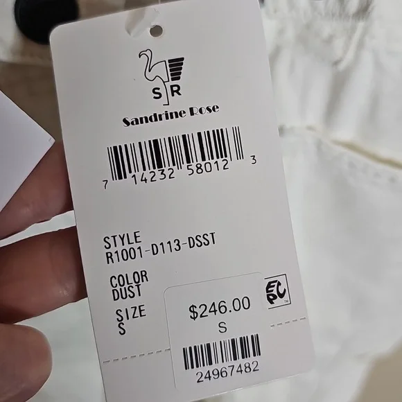 NWT Sandrine Rose Small Women's White Denim Overalls - Picture 6 of 10